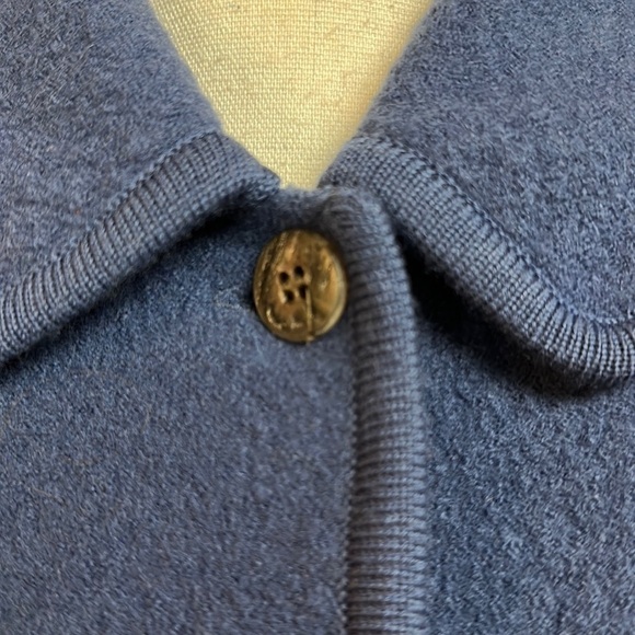 J. Jill Ltd. Vintage Worsted Wool Blue Button-down Boxy Fit Lagenlook Jacket M - Picture 5 of 9